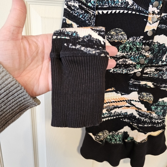 Free People Rally Ribbed Henley Landscape Print Thermal Top - Picture 6 of 8